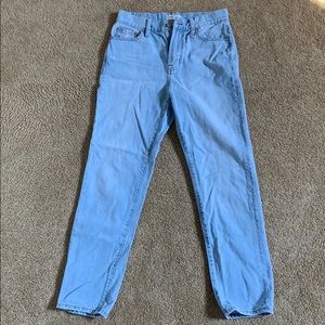 Madewell Light wash straight legged jeans